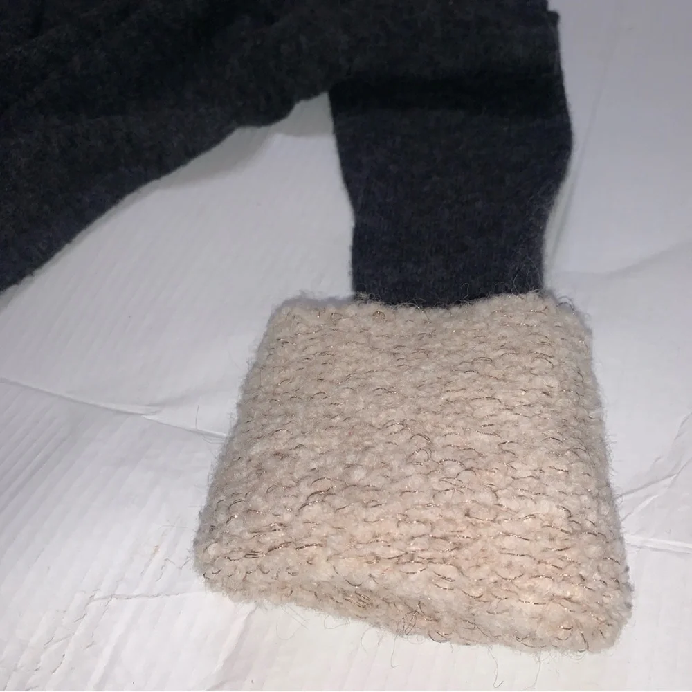 TORY BURCH Gray and Cream Angelina Turtleneck Alpaca Sweater Women’s Size XL - Picture 13 of 13